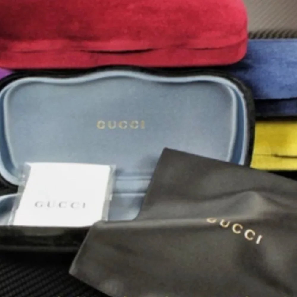 Men's New GUCCI Red Stripe Sunglasses With Case